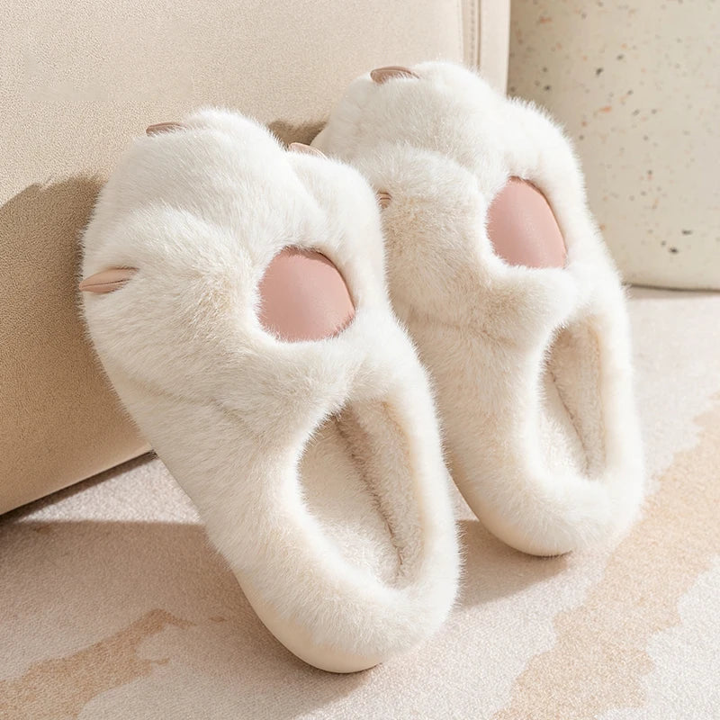 Cat Paw Plush Slippers