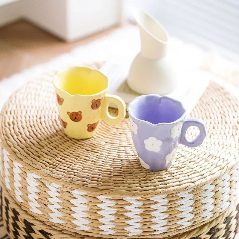 Hand Painted Flower Mug
