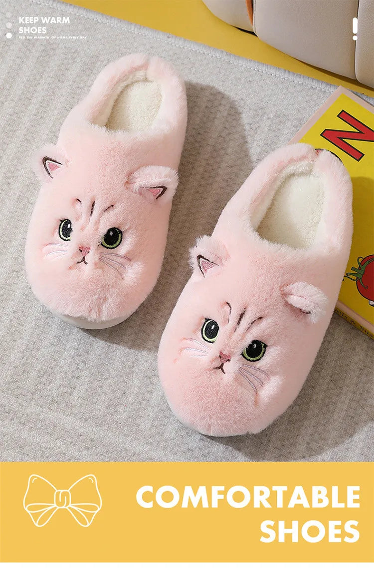 Cat Plush Winter Slippers