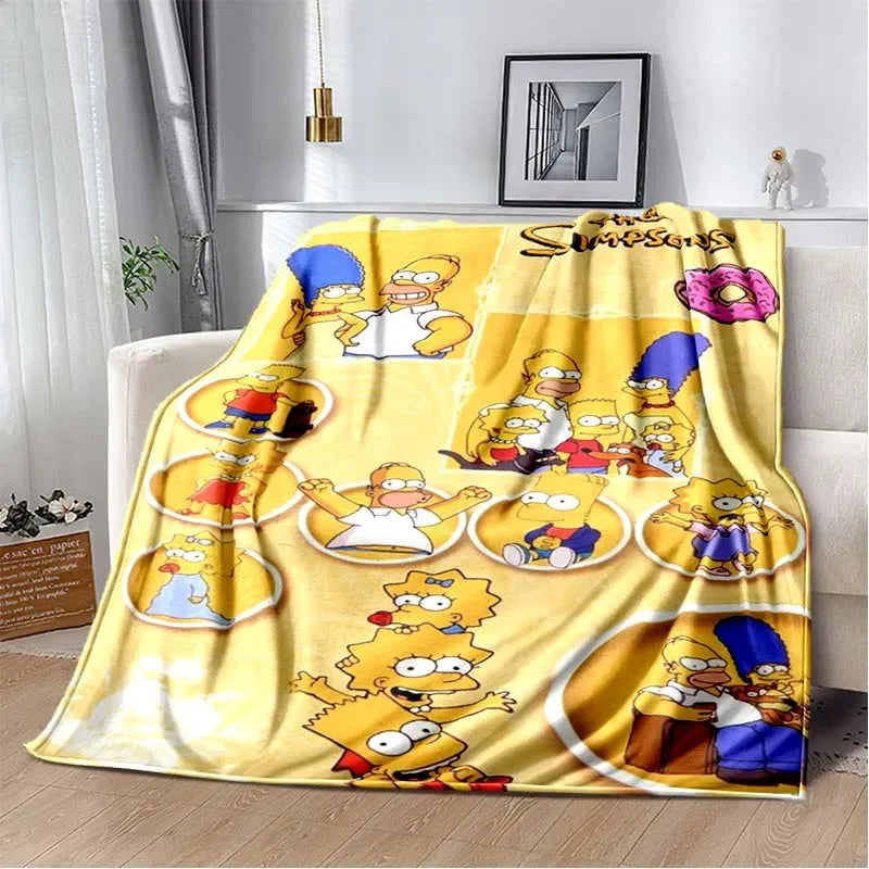 Simpsons Cartoon Throw Blanket