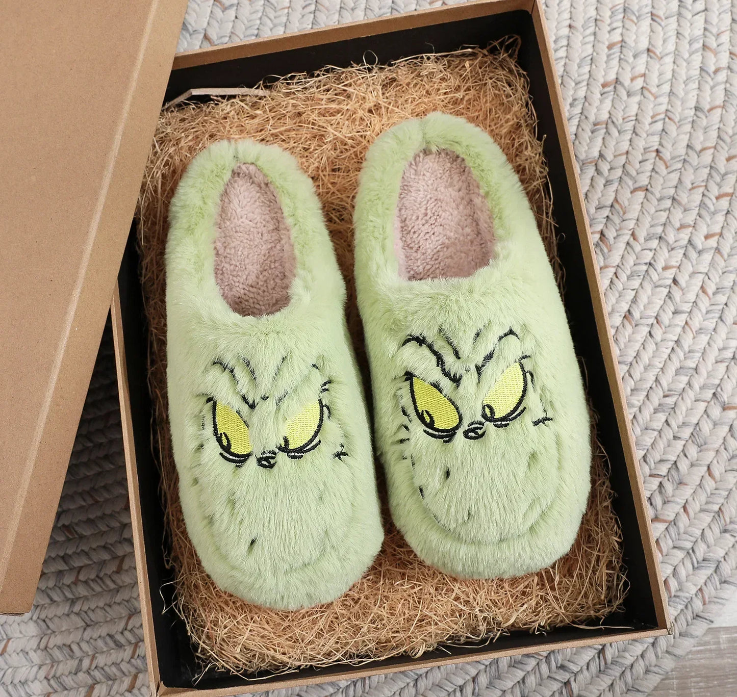 Green Monster Plush Slippers