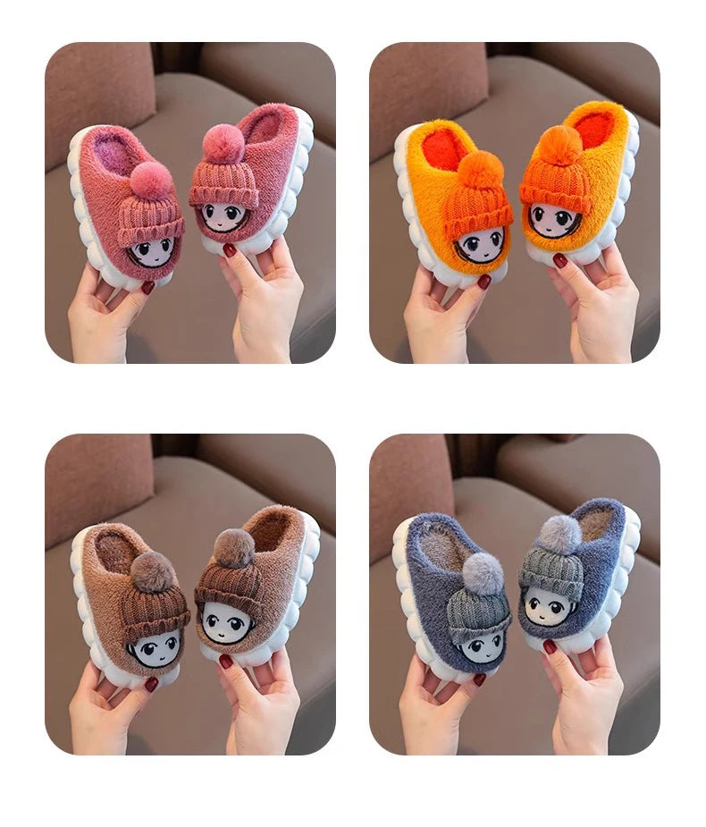 Girls Cotton Plush Slippers