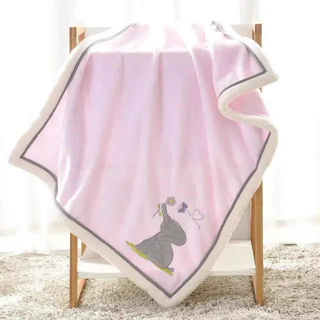 Baby Embroidery Flannel Blanket
