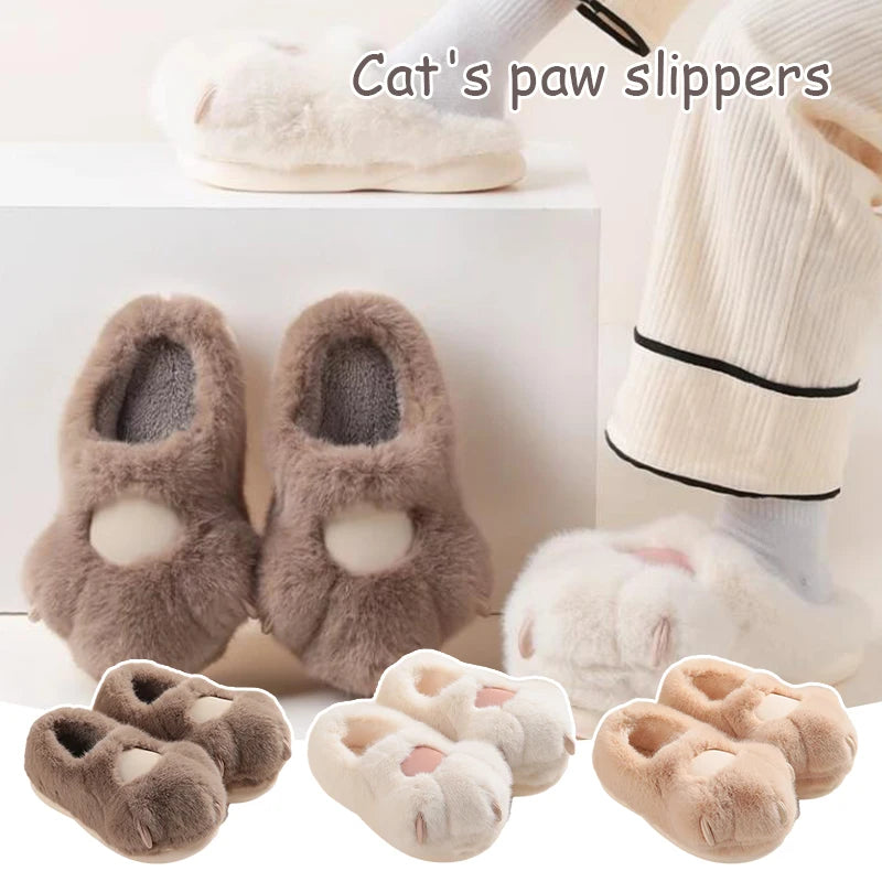 Cat Paw Plush Slippers