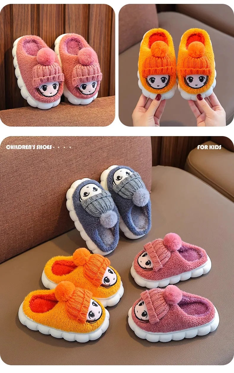 Girls Cotton Plush Slippers