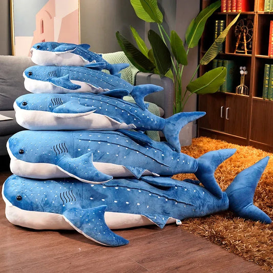 Giant Blue Shark Plush Pillow