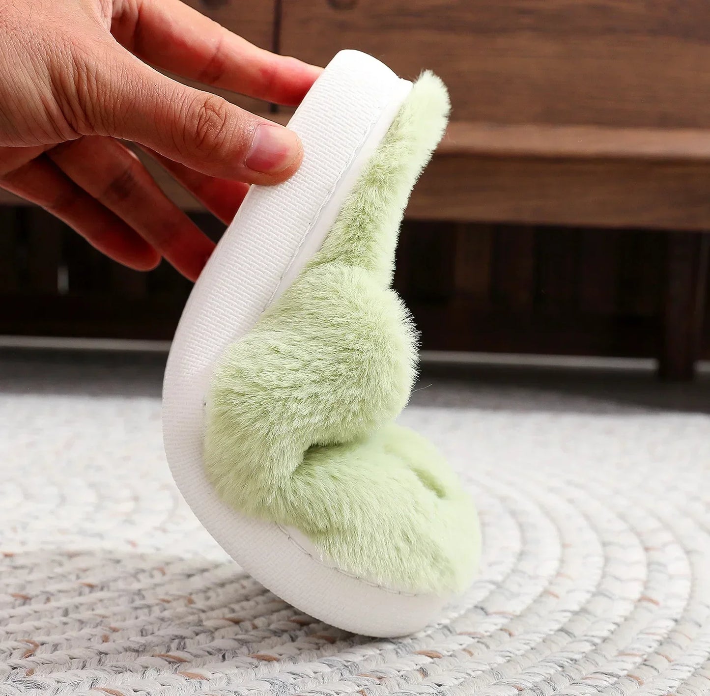Green Monster Plush Slippers