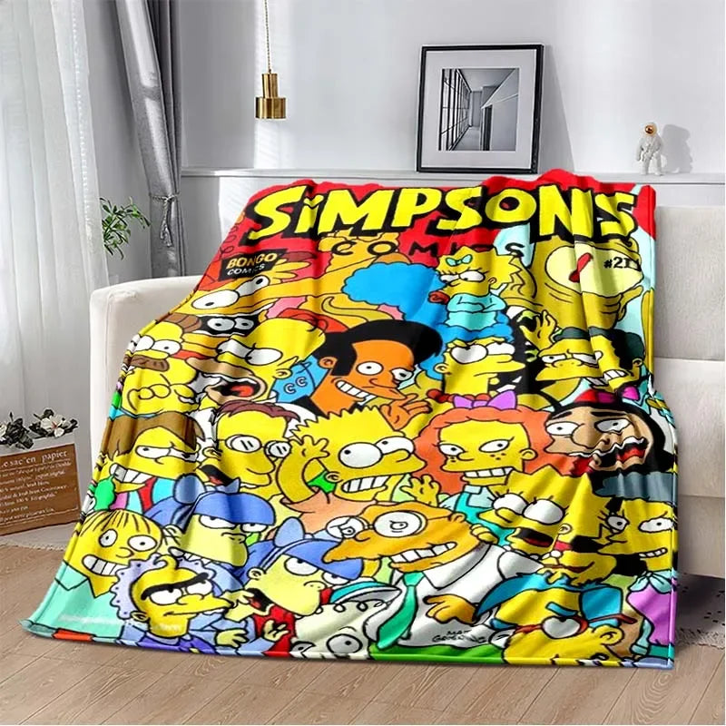 Simpsons Cartoon Throw Blanket
