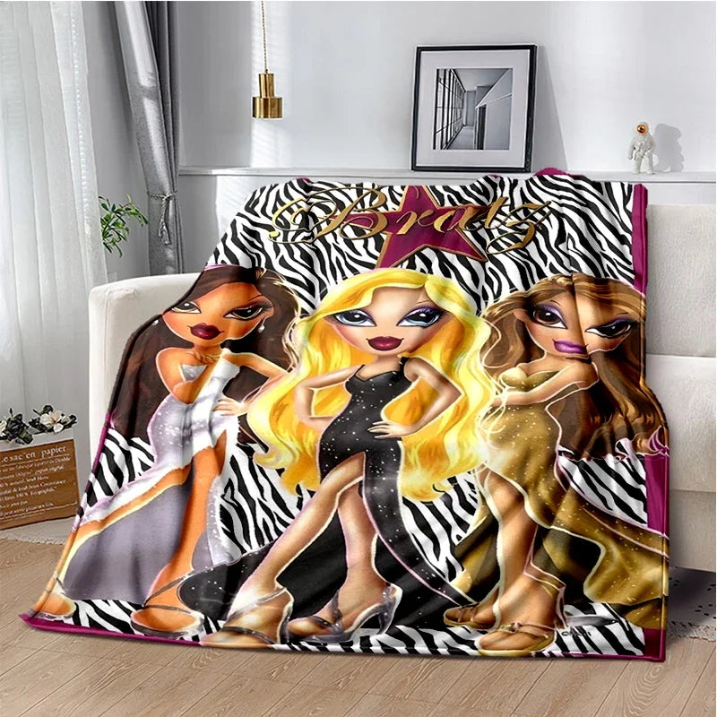 Bratz Cartoon Flannel Throw