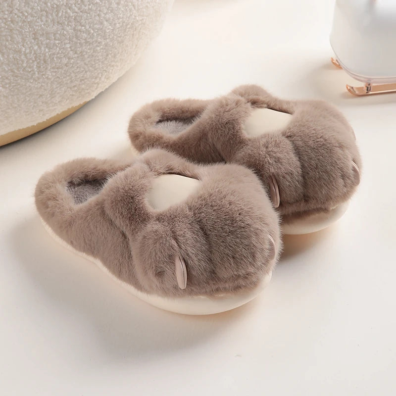 Cat Paw Plush Slippers