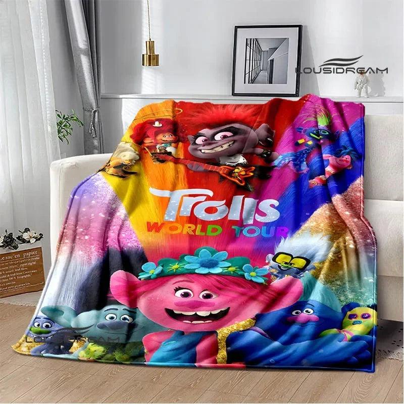 Trolls Cartoon Flannel Blanket