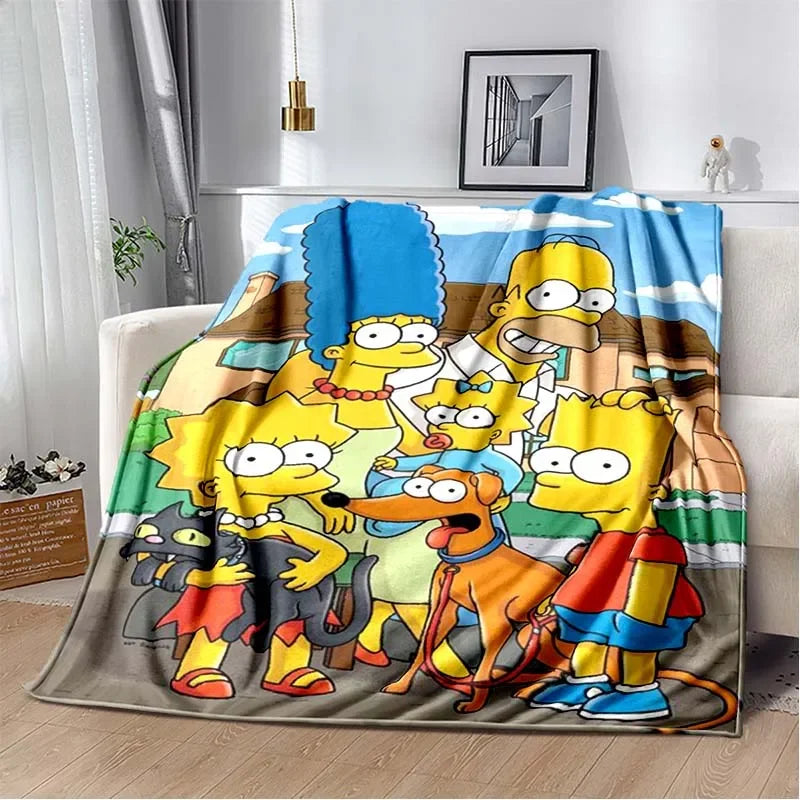 Simpsons Cartoon Throw Blanket