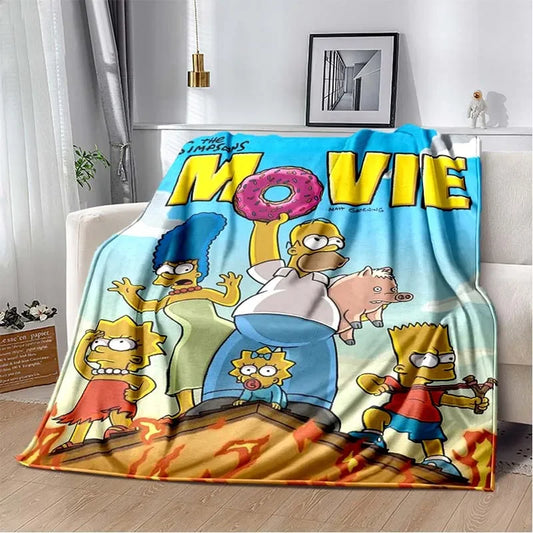 Simpsons Cartoon Throw Blanket