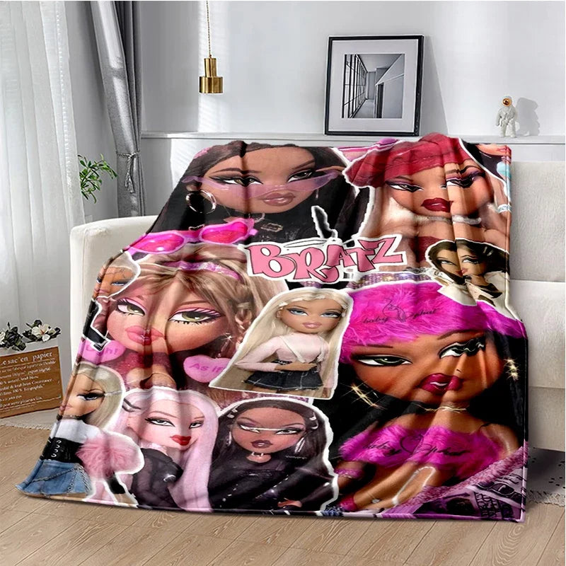 Bratz Cartoon Flannel Throw