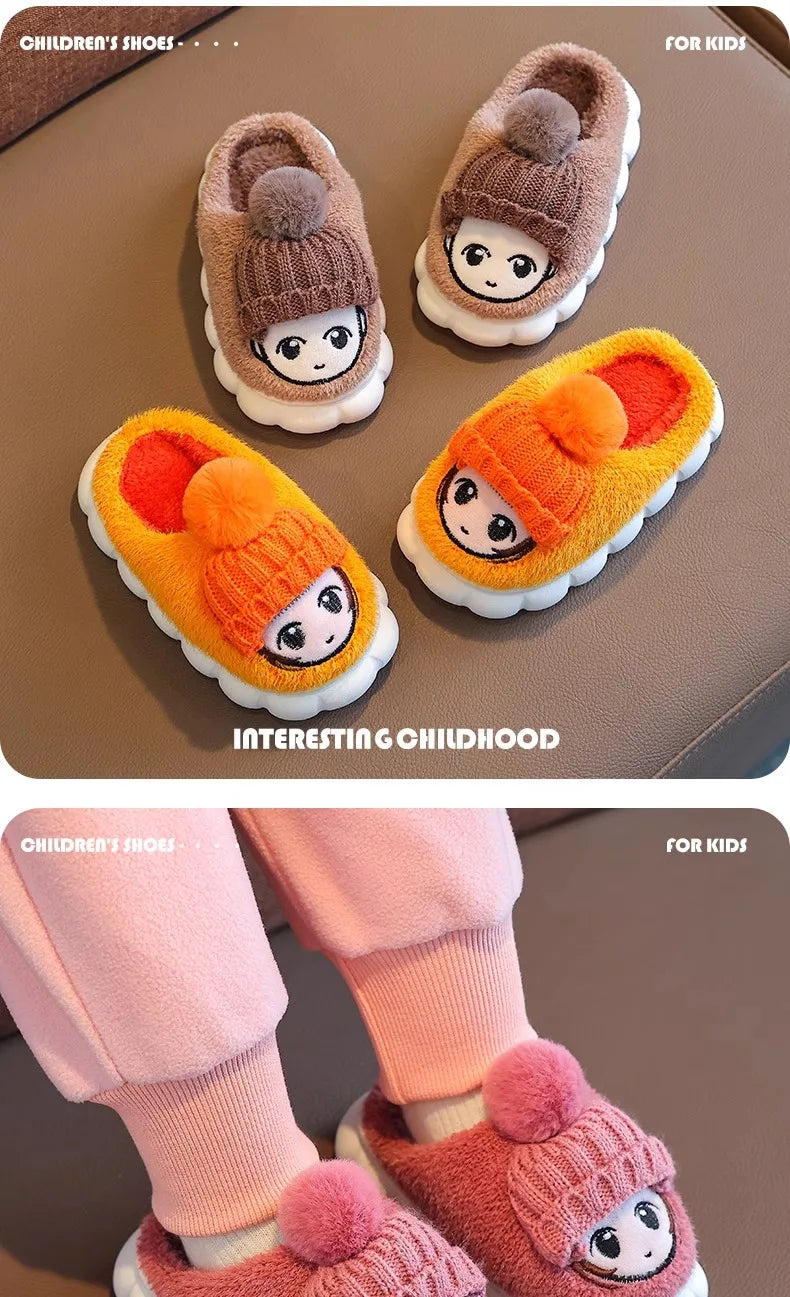 Girls Cotton Plush Slippers