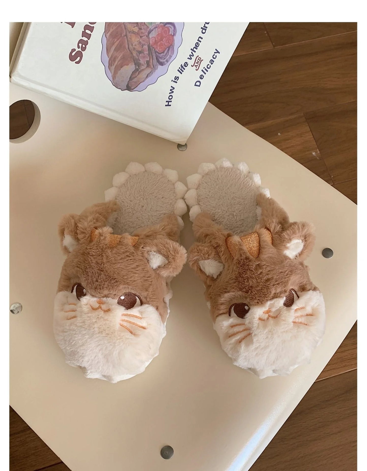 Korean Cat Plush Slippers