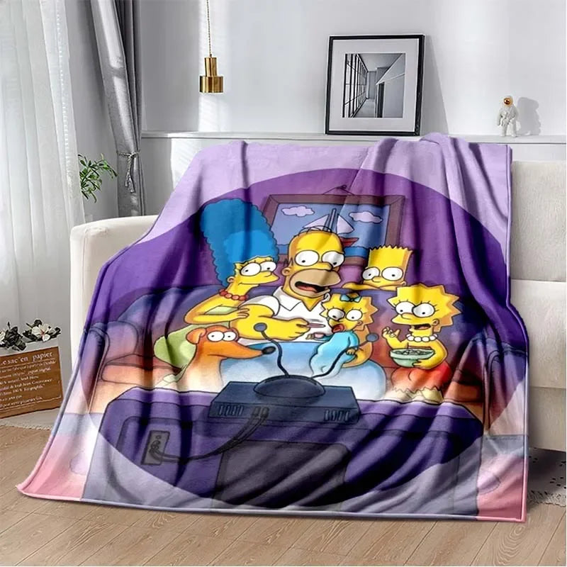 Simpsons Cartoon Throw Blanket