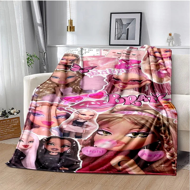 Bratz Cartoon Flannel Throw