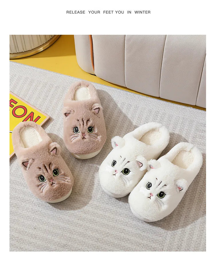 Cat Plush Winter Slippers