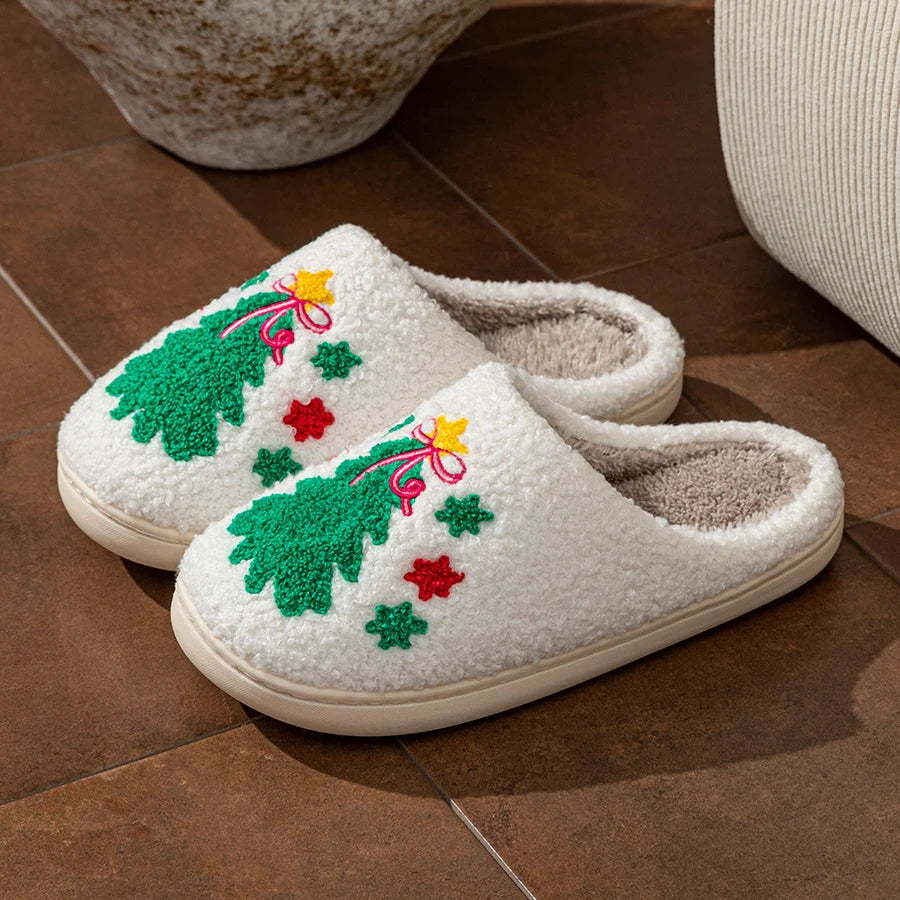 Christmas Tree Cozy Slippers