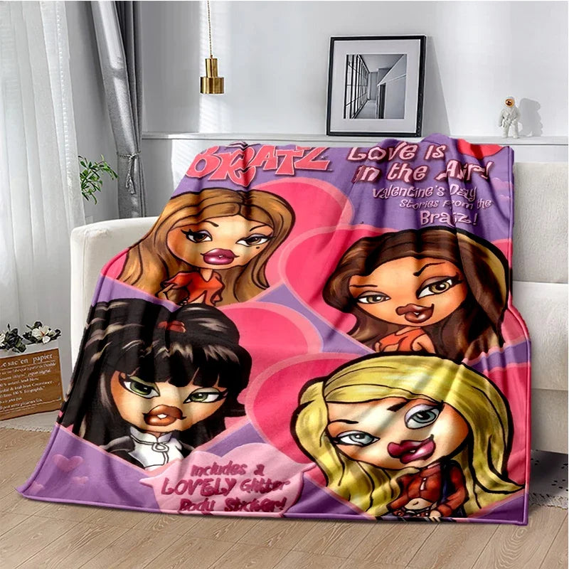 Bratz Cartoon Flannel Throw