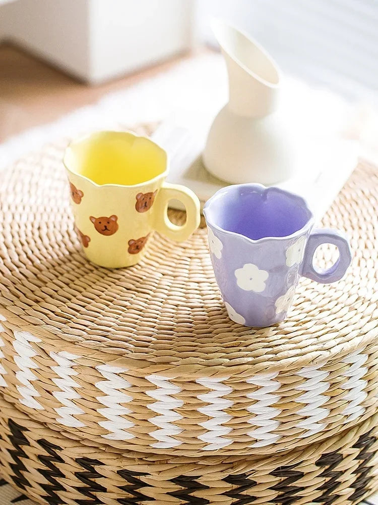 Hand Painted Flower Mug