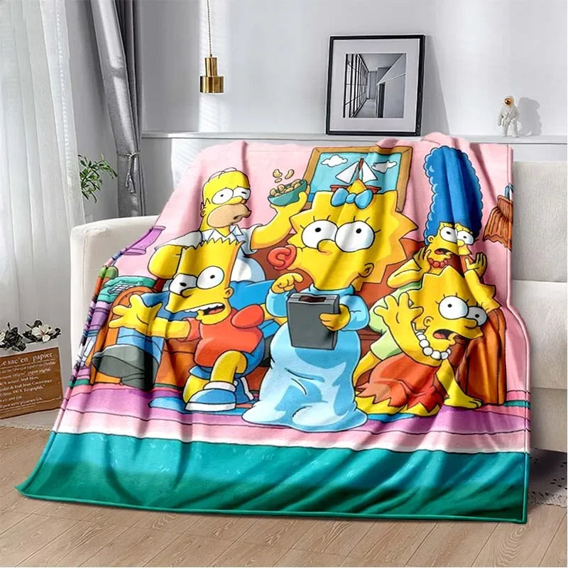 Simpsons Cartoon Throw Blanket