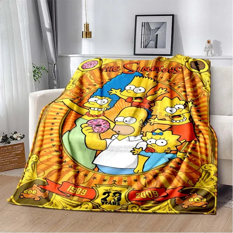 Simpsons Cartoon Throw Blanket