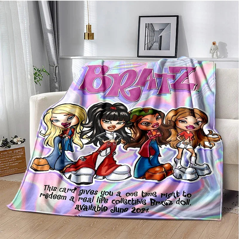 Bratz Cartoon Flannel Throw