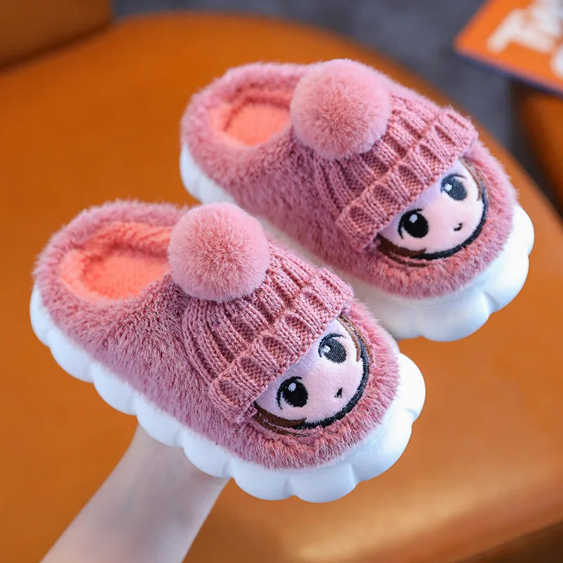 Girls Cotton Plush Slippers
