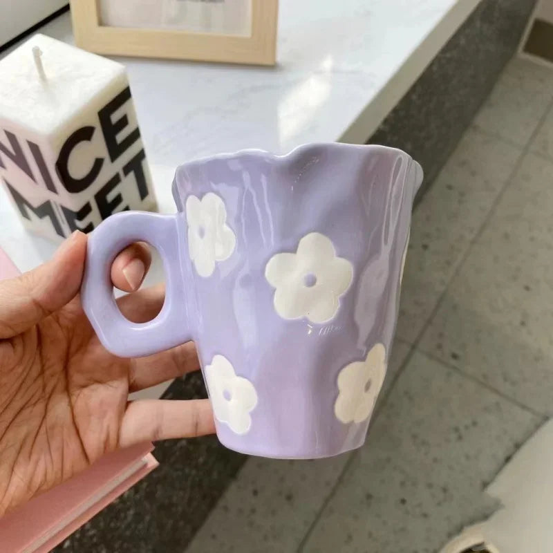 Hand Painted Flower Mug