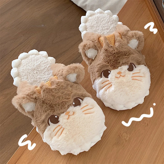 Korean Cat Plush Slippers
