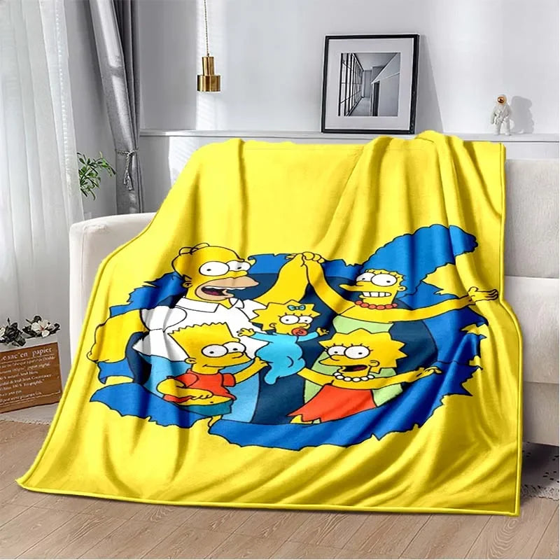Simpsons Cartoon Throw Blanket