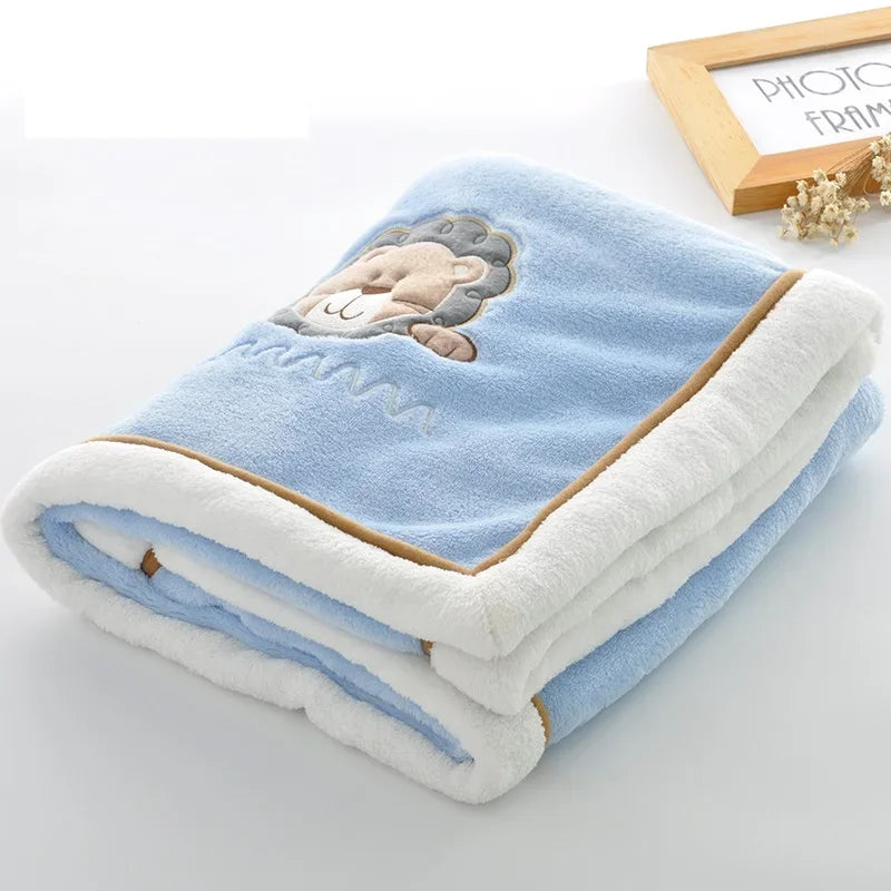 Baby Embroidery Flannel Blanket