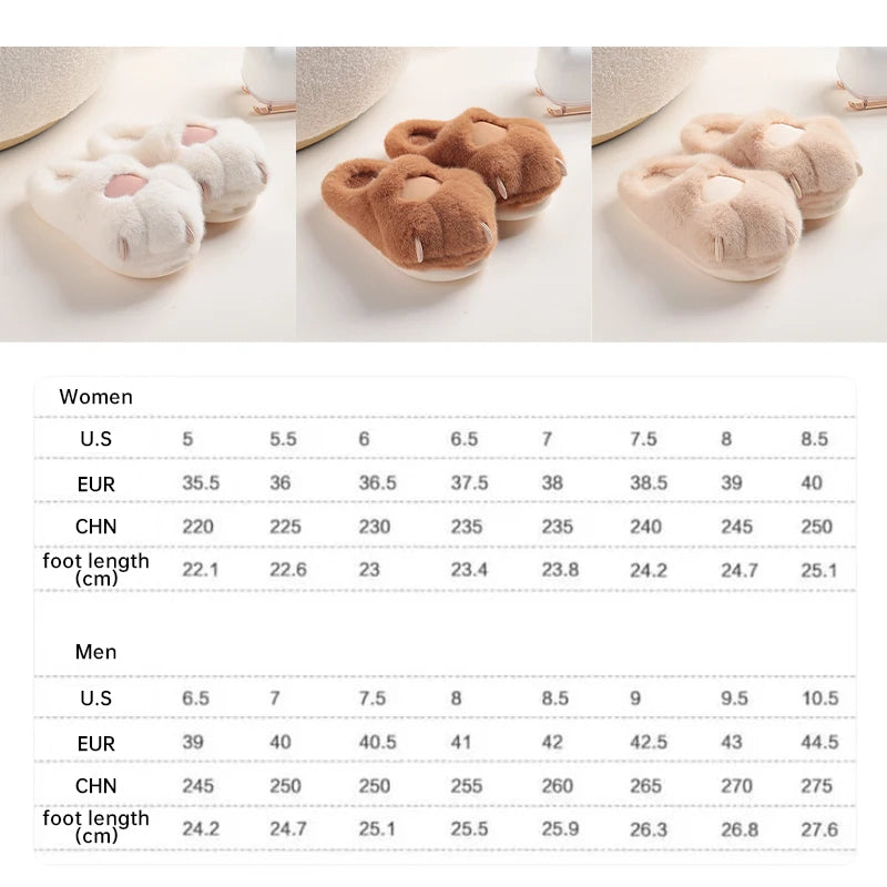 Cat Paw Plush Slippers