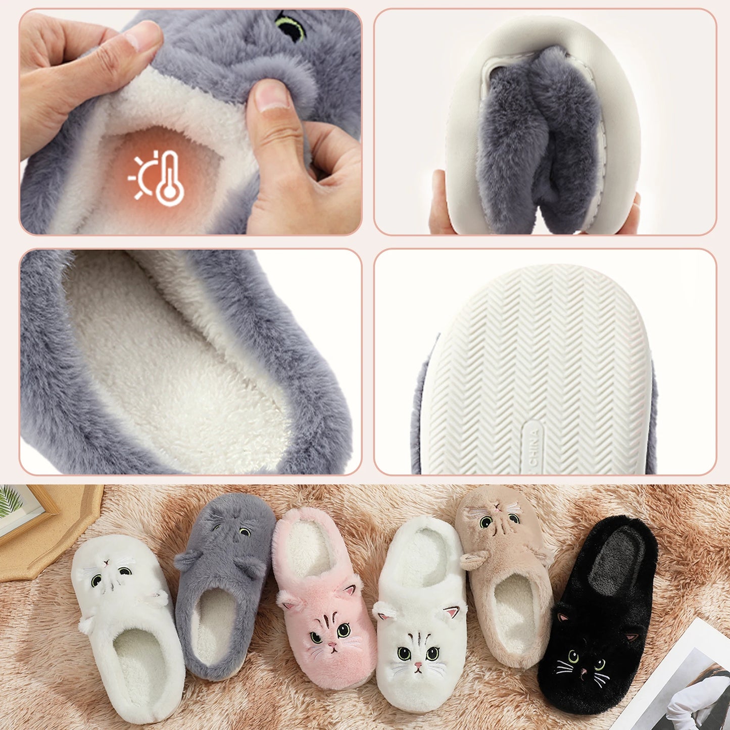 Cat Design Home Slippers
