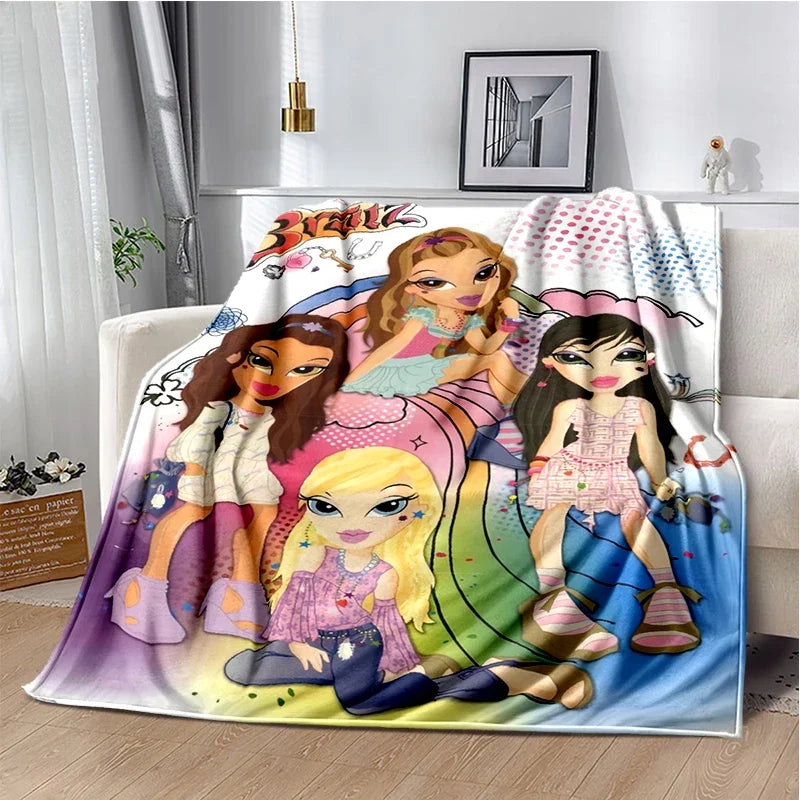Bratz Cartoon Flannel Throw