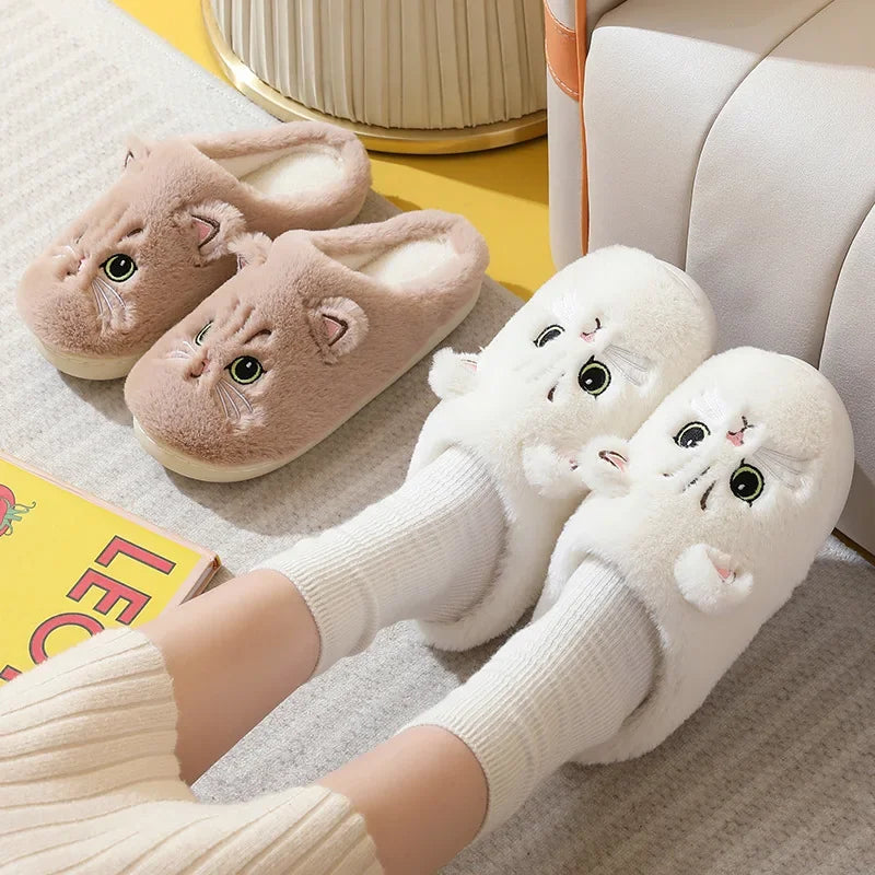 Cat Plush Winter Slippers