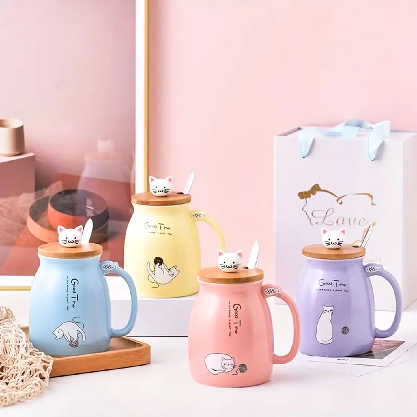 Cat Lid Ceramic Mug