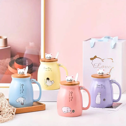 Cat Lid Ceramic Mug
