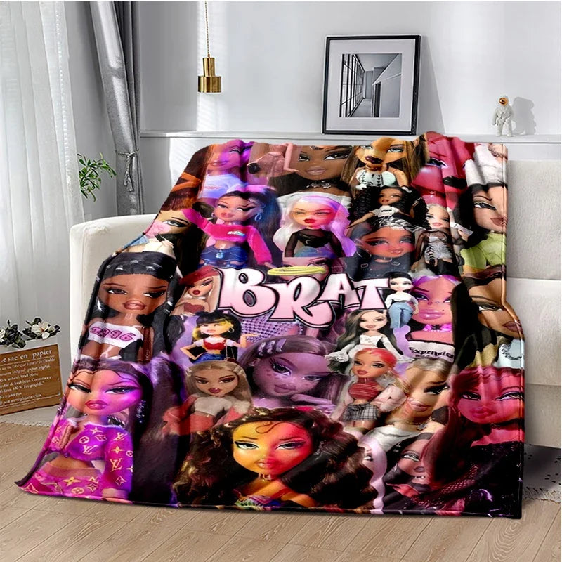 Bratz Cartoon Flannel Throw