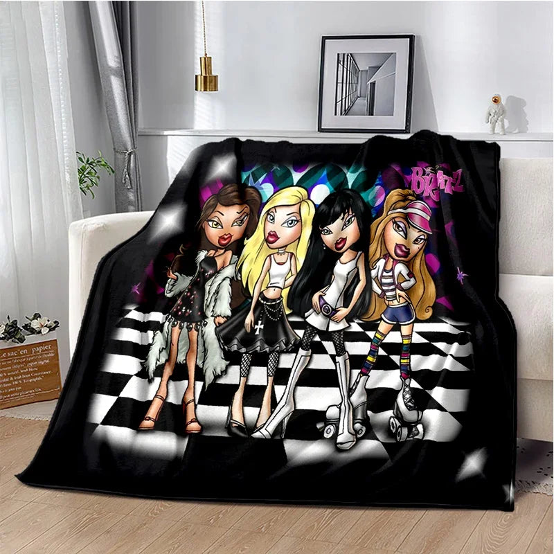 Bratz Cartoon Flannel Throw