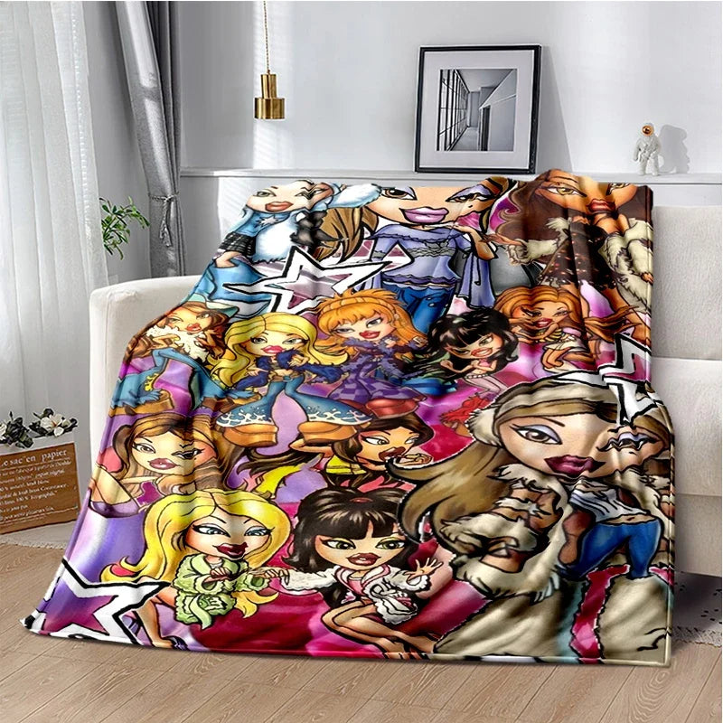 Bratz Cartoon Flannel Throw