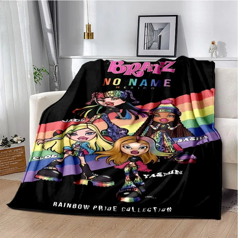 Bratz Cartoon Flannel Throw