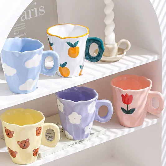 Hand Painted Flower Mug