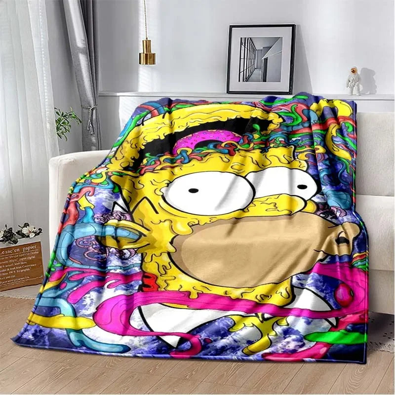 Simpsons Cartoon Throw Blanket