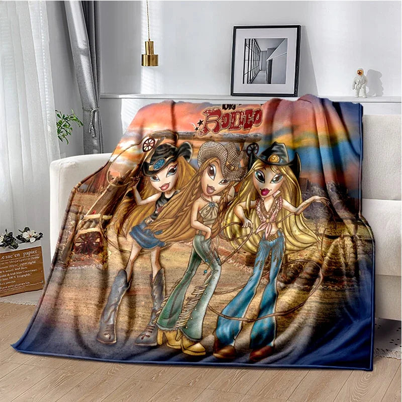Bratz Cartoon Flannel Throw