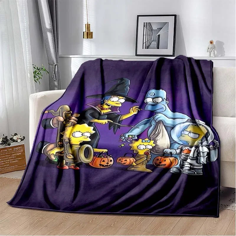 Simpsons Cartoon Throw Blanket