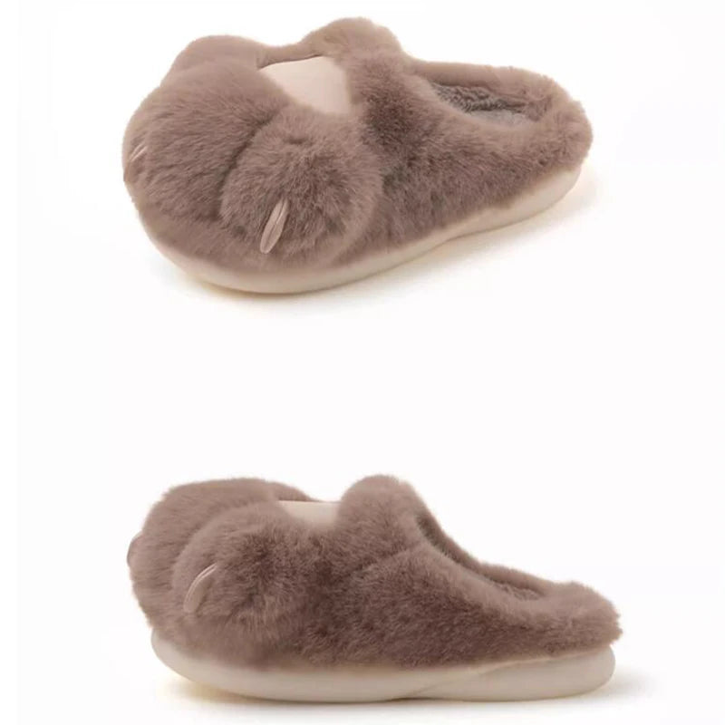 Cat Paw Plush Slippers