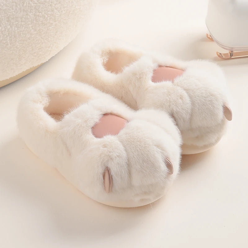 Cat Paw Plush Slippers